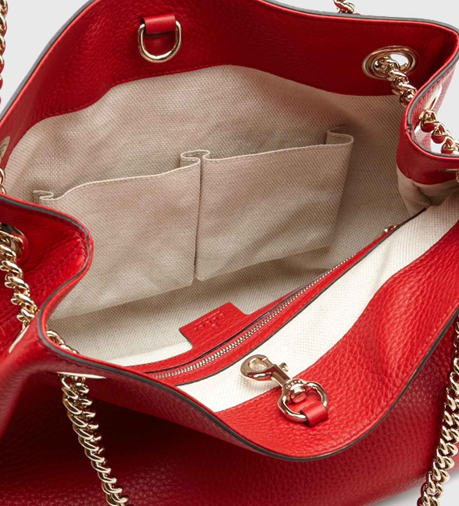 Gucci Soho Leather Shoulder Bag In Red Lyst