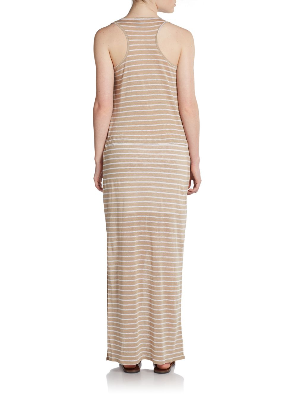 Lyst - C&C California Oceanic Striped Linen Maxi Dress in Natural