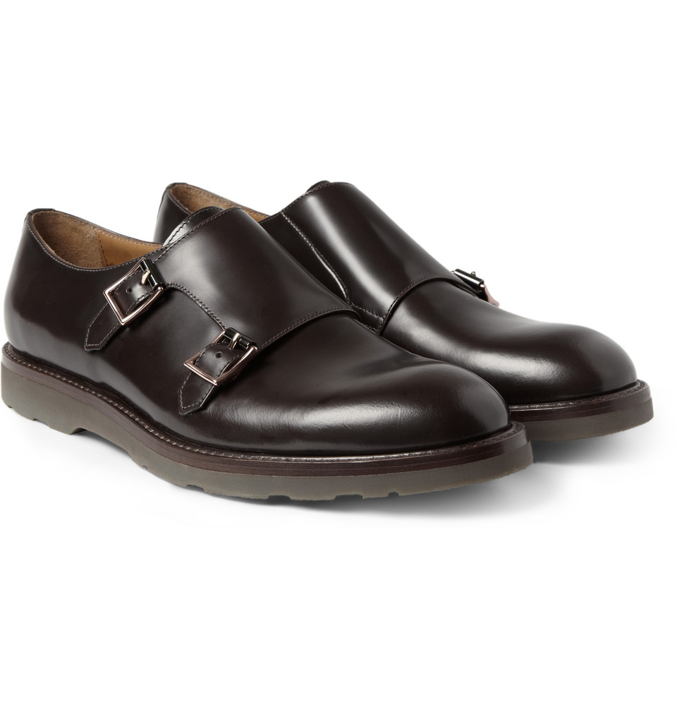 Paul Smith Rubbersoled Leather Monkstrap Shoes in Brown for Men | Lyst