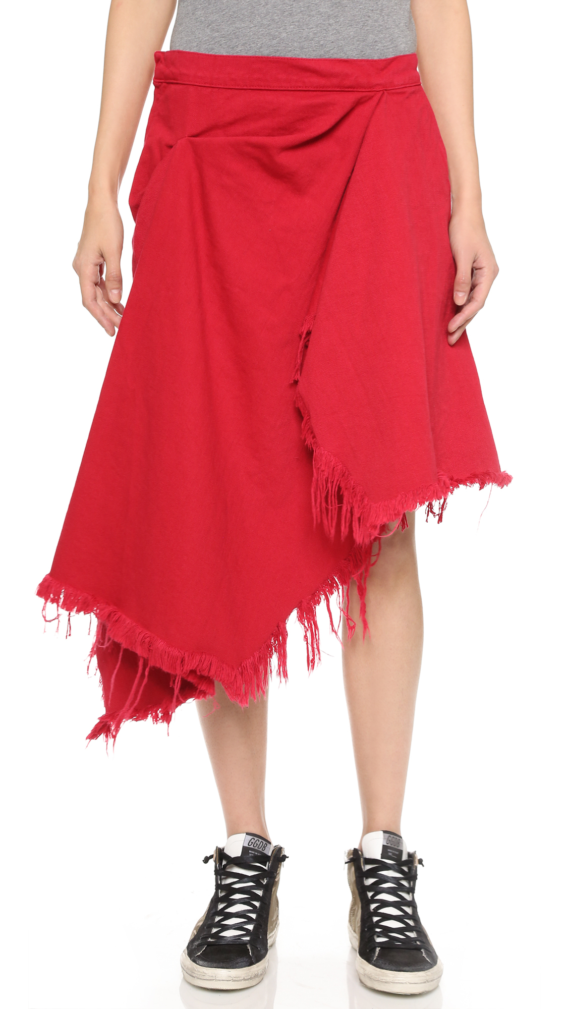 Lyst - Marques'Almeida Deconstructed Draped Skirt - Indigo in Red