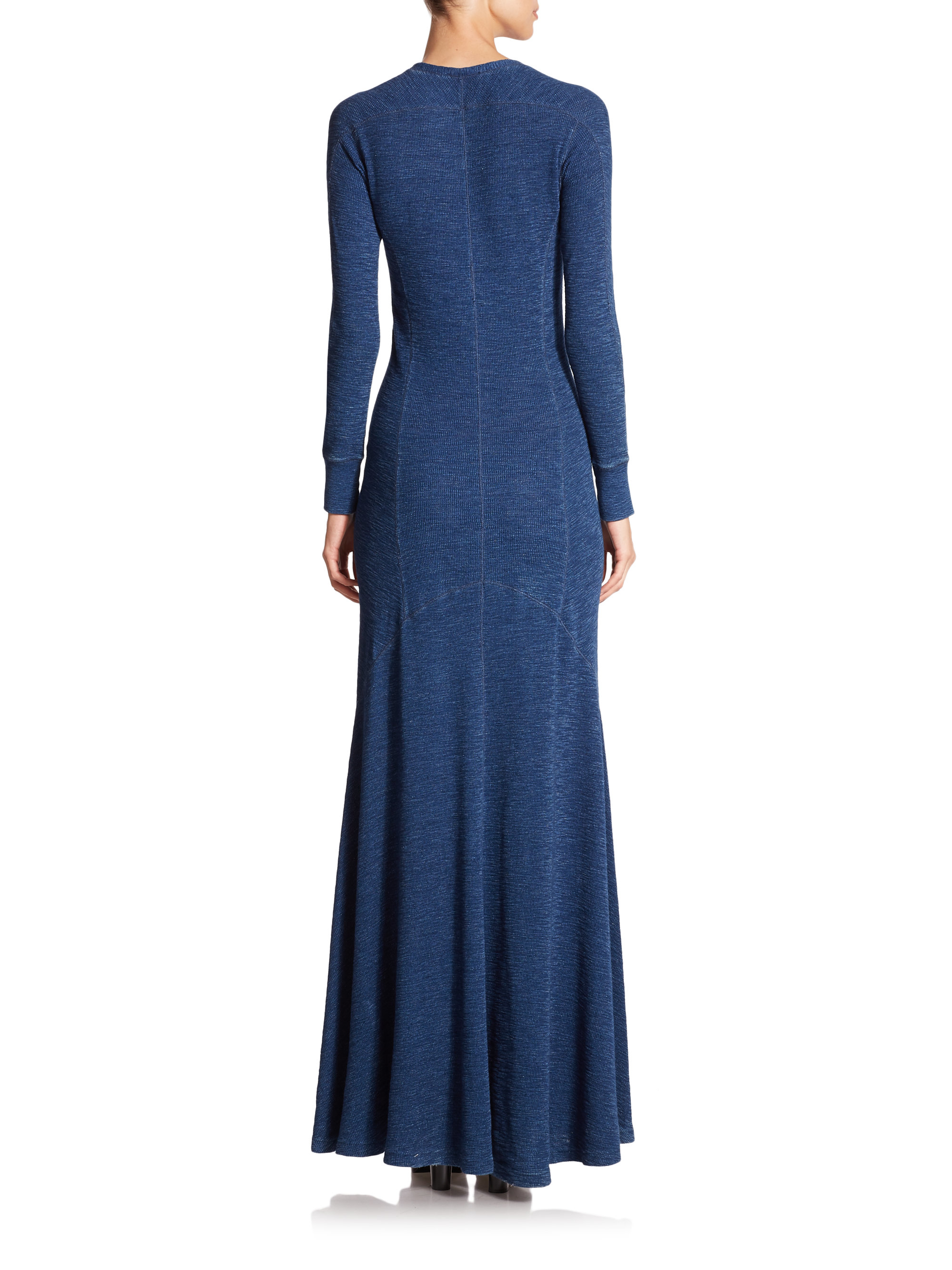 Lyst - Polo Ralph Lauren Cotton Maxi Dress in Blue