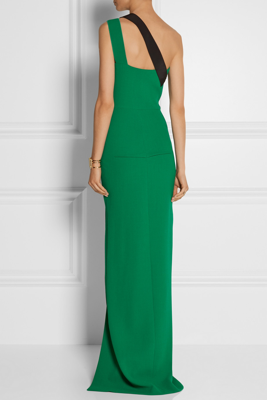 Lyst Roland Mouret Kowhai Double Faced Wool Crepe Gown In Green Gallery