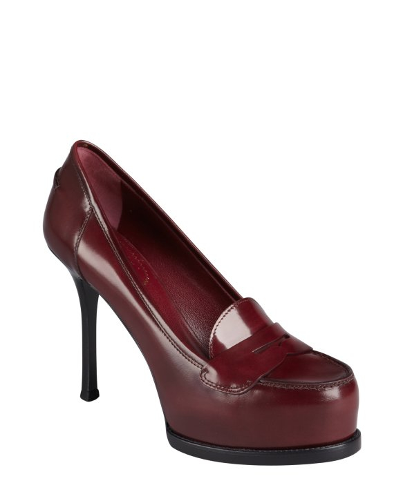leather burgundy pumps