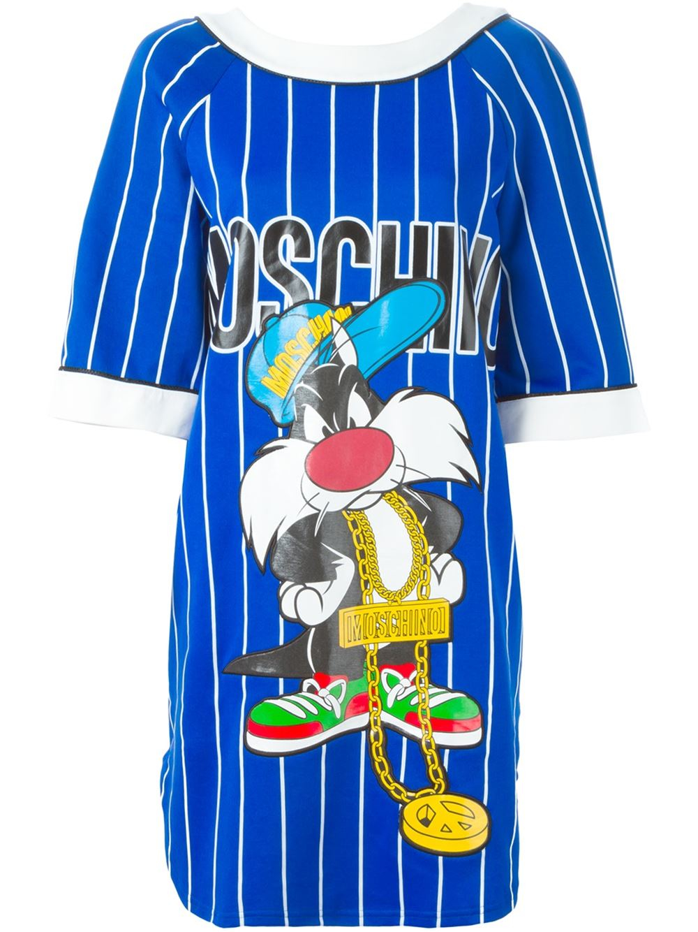 Moschino Sylvester Sports Jersey Dress in Blue Lyst