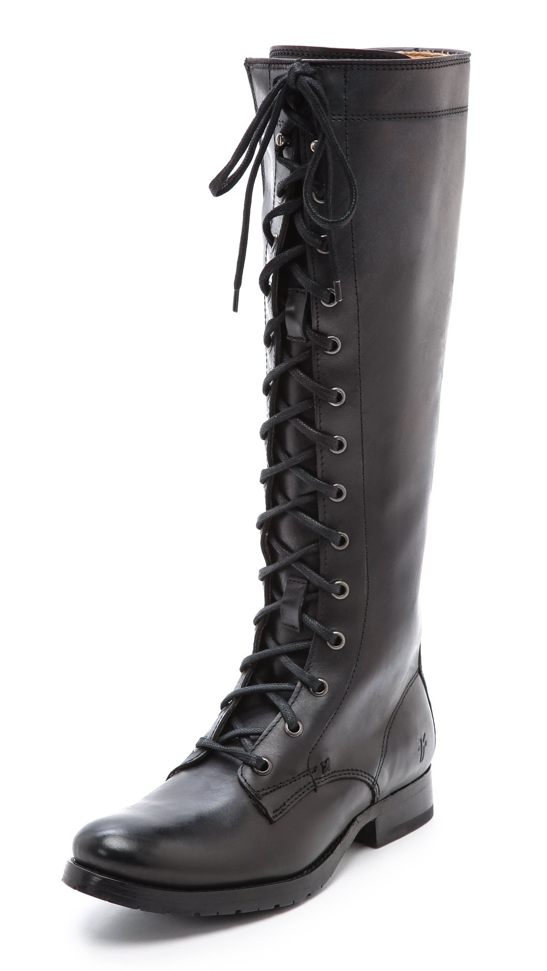 Frye Melissa Tall Lace Up Boots - Black in Black | Lyst