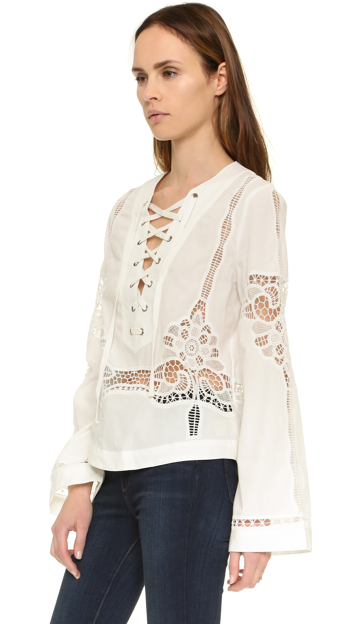 Lyst - Free People Bittersweet Button Down Top in White