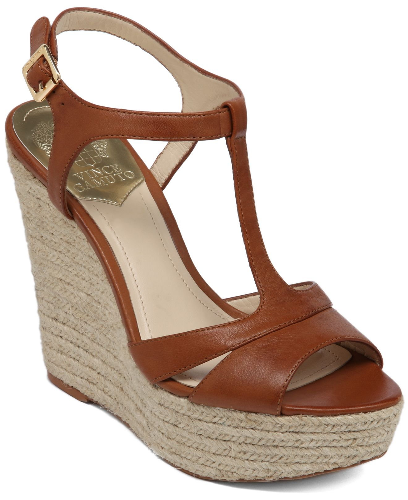 Vince camuto Inslo2 Platform Wedge Sandals in Brown | Lyst
