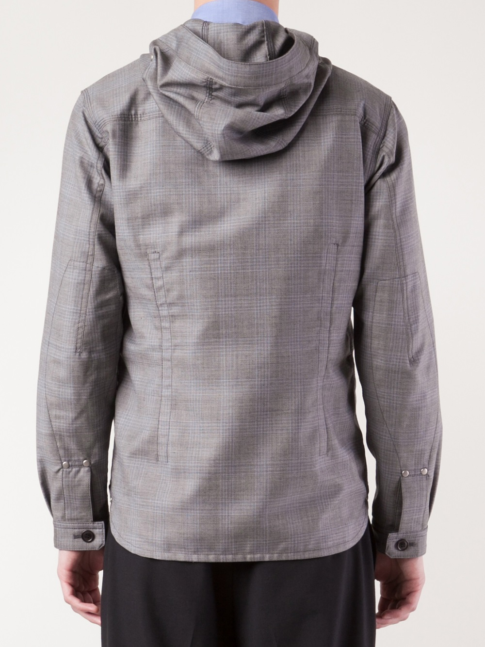 Lyst Junya Watanabe Hooded Plaid Jacket in Gray for Men