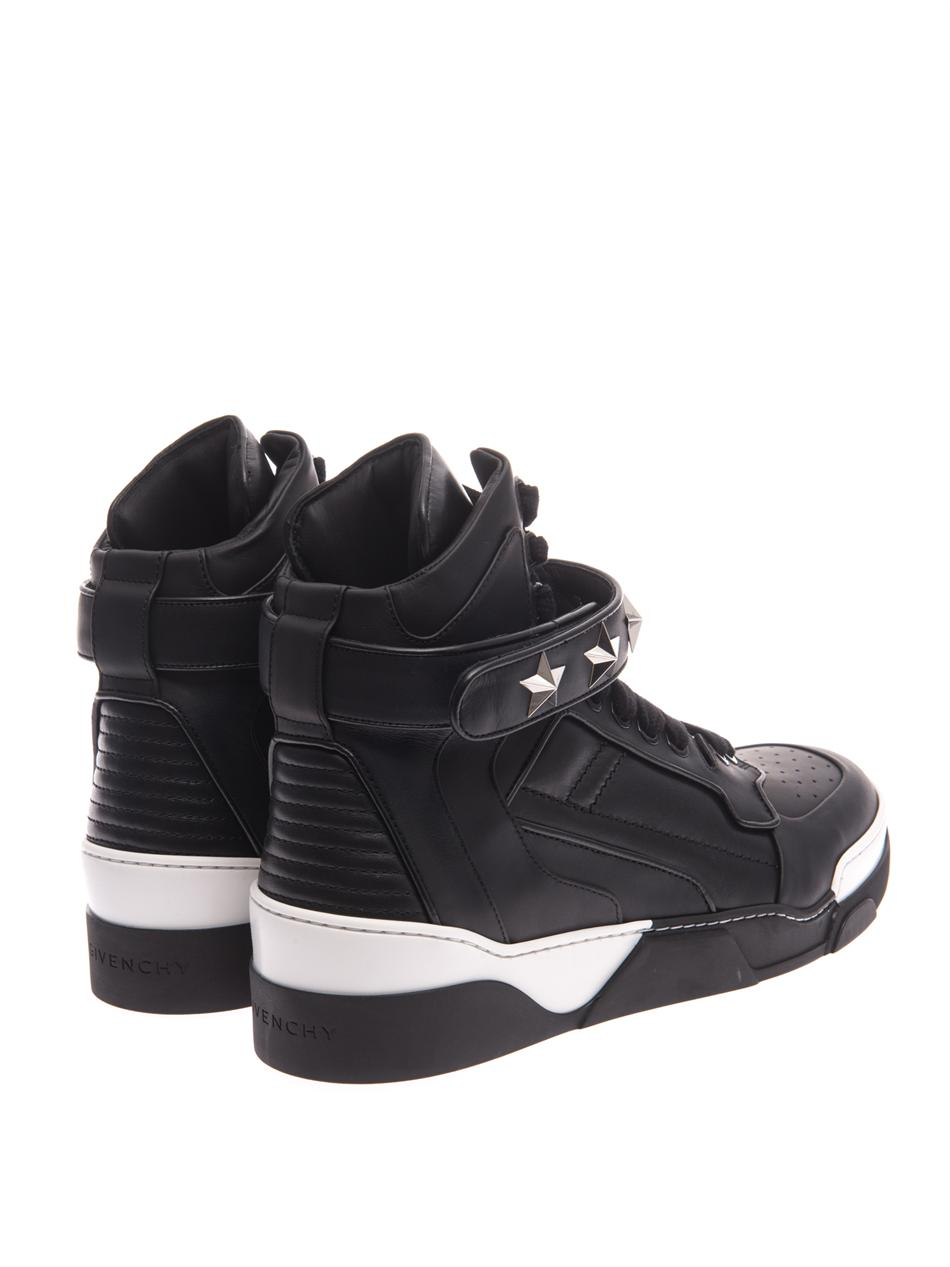 Givenchy | Black Tyson Star Leather Hightop Trainers for Men | Lyst
