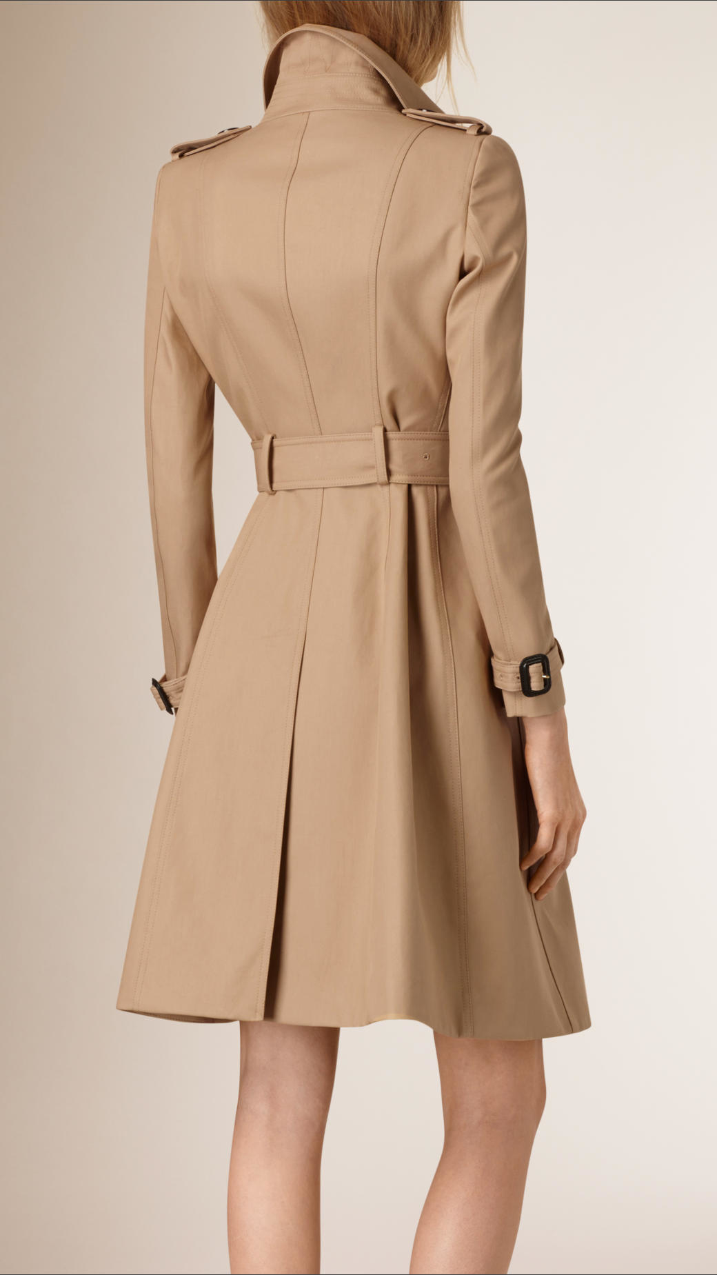 Lyst - Burberry Tapered Waist Cotton Gabardine Trench Coat in Natural