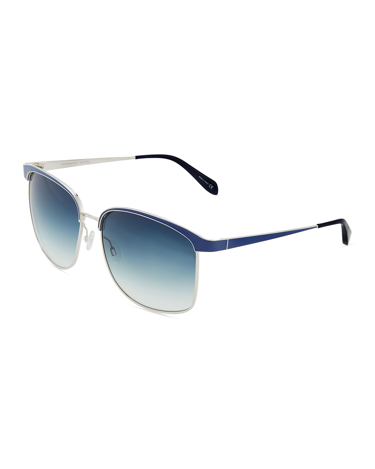 Lyst Oliver Peoples Semi Rimmed Metal Sunglasses In Metallic For Men 