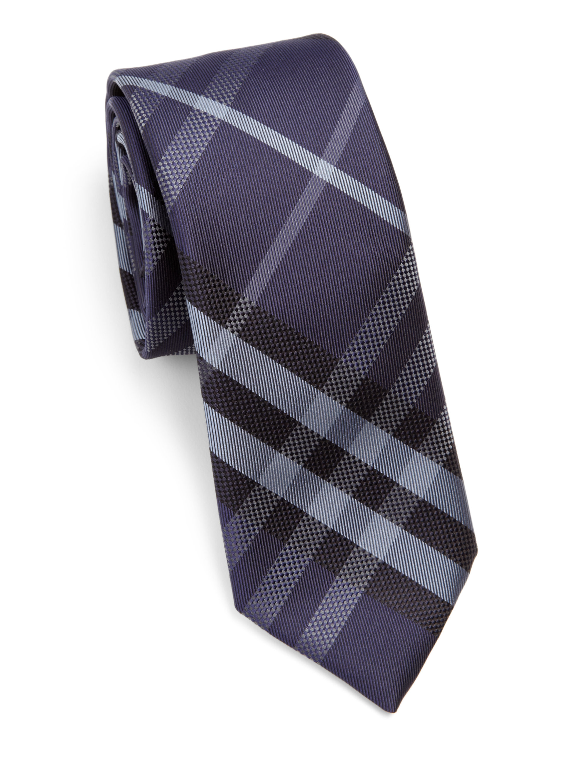 navy burberry tie