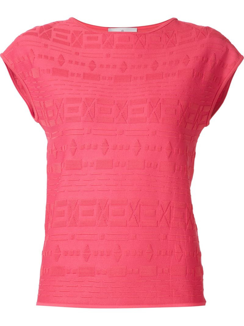 Pink Pattern Shirt | maison ullens geometric pattern knitted t shirt in pink lyst Pink Pattern Shirt | maison ullens geometric pattern knitted t shirt in pink lyst