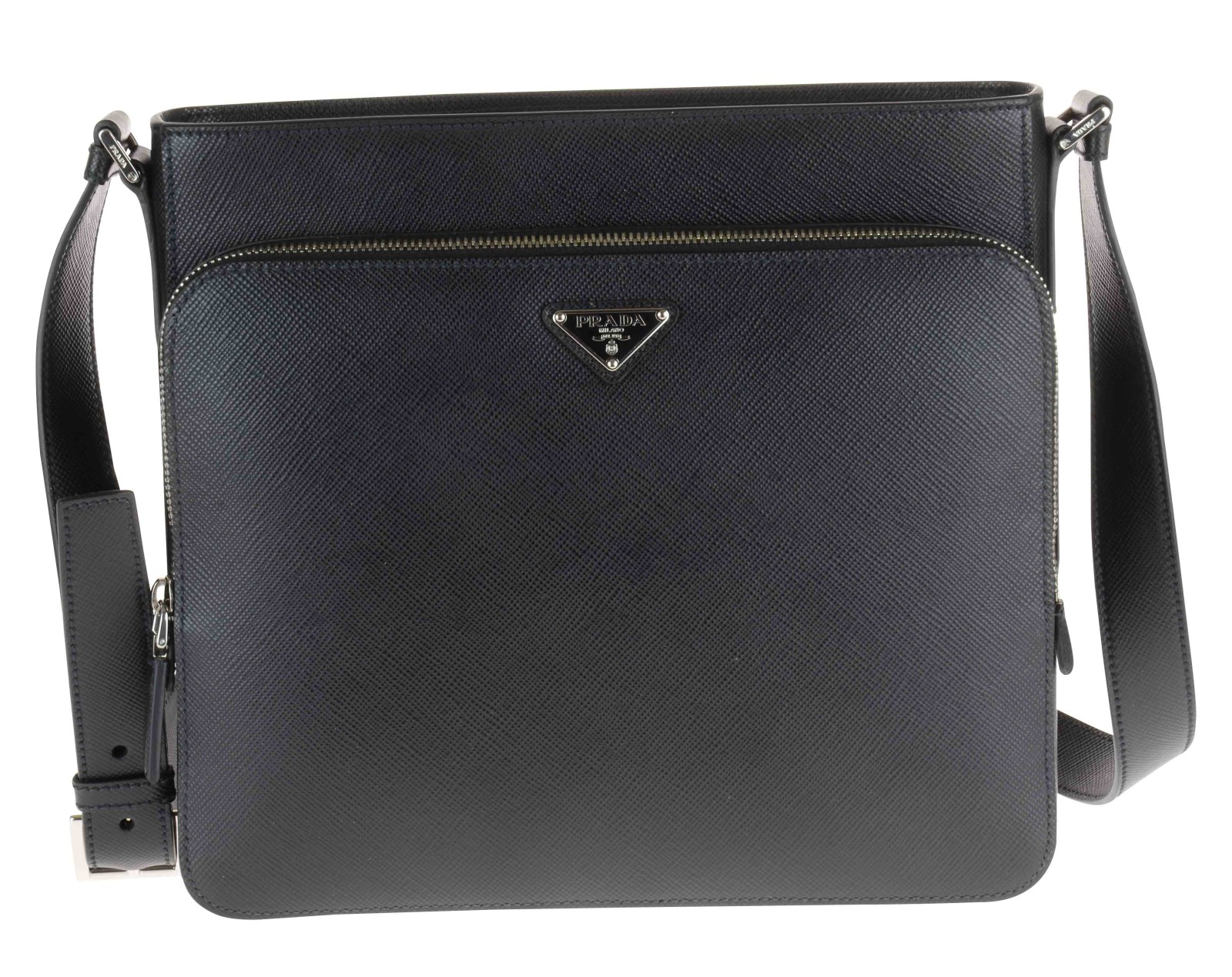 Prada Tracolla In Pelle Saffiano Nera Chiusura Zip in Black for ...  