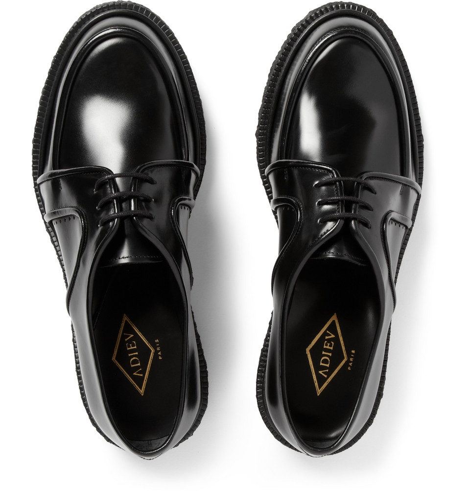 Lyst - Adieu Type 4 Crepe-Sole Panelled Leather Derby Shoes in Black ...