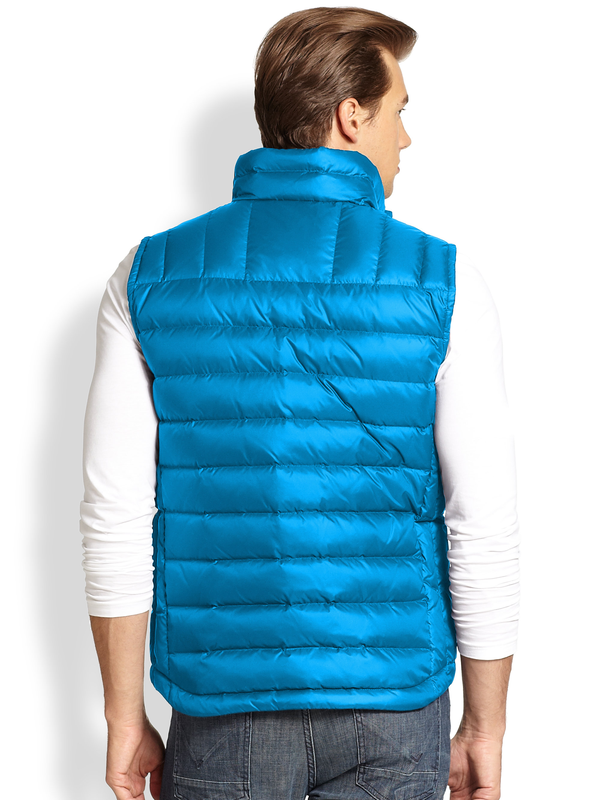 Lyst Lacoste Packable Down Vest in Blue for Men