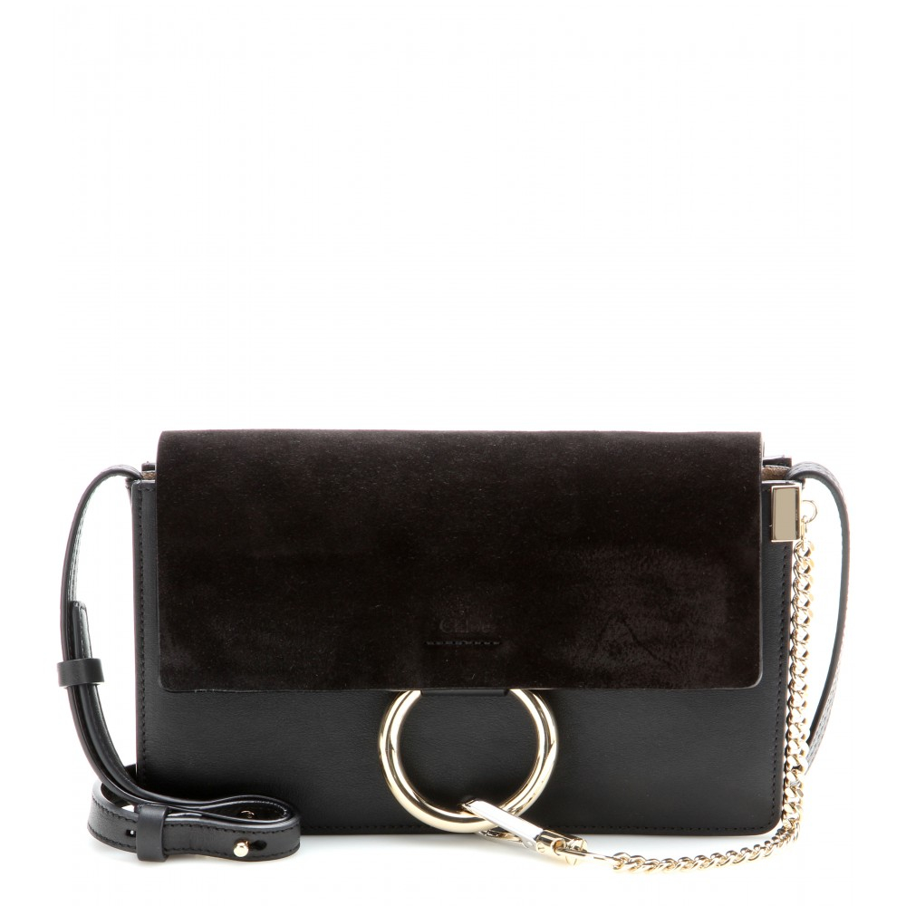 Lyst - Chloé Faye Small Leather And Suede Shoulder Bag in Blue