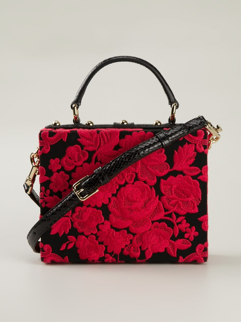Dolce & gabbana Dolce Floral-Print Shoulder Bag in Black | Lyst