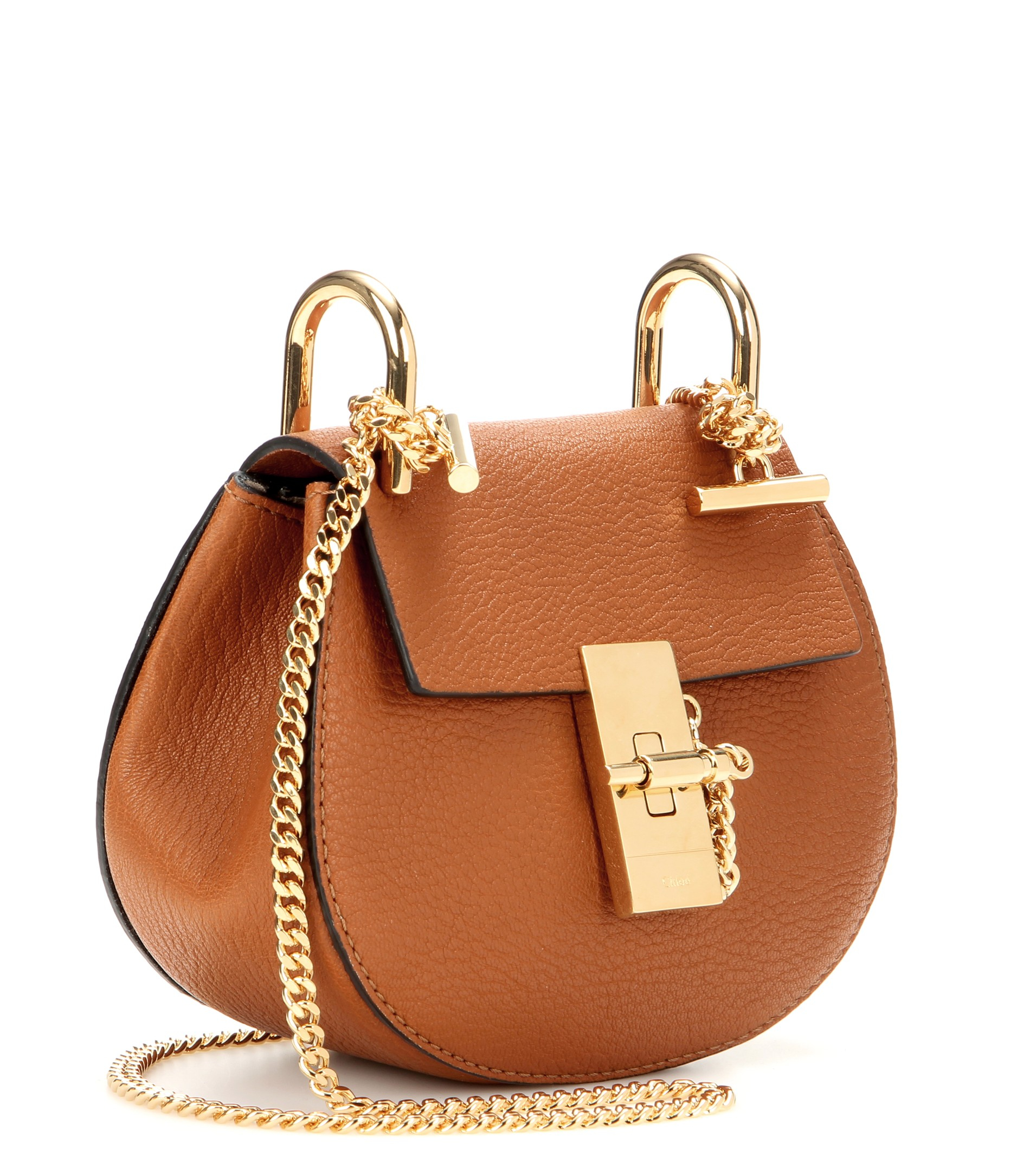 Chlo Nano Drew Leather Shoulder Bag in Brown | Lyst