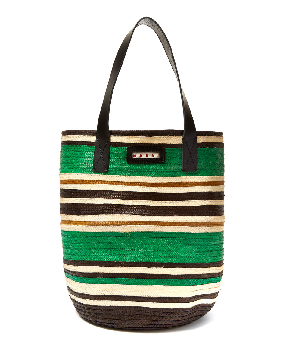 Marni Beach Bag Raffia in Green - Lyst