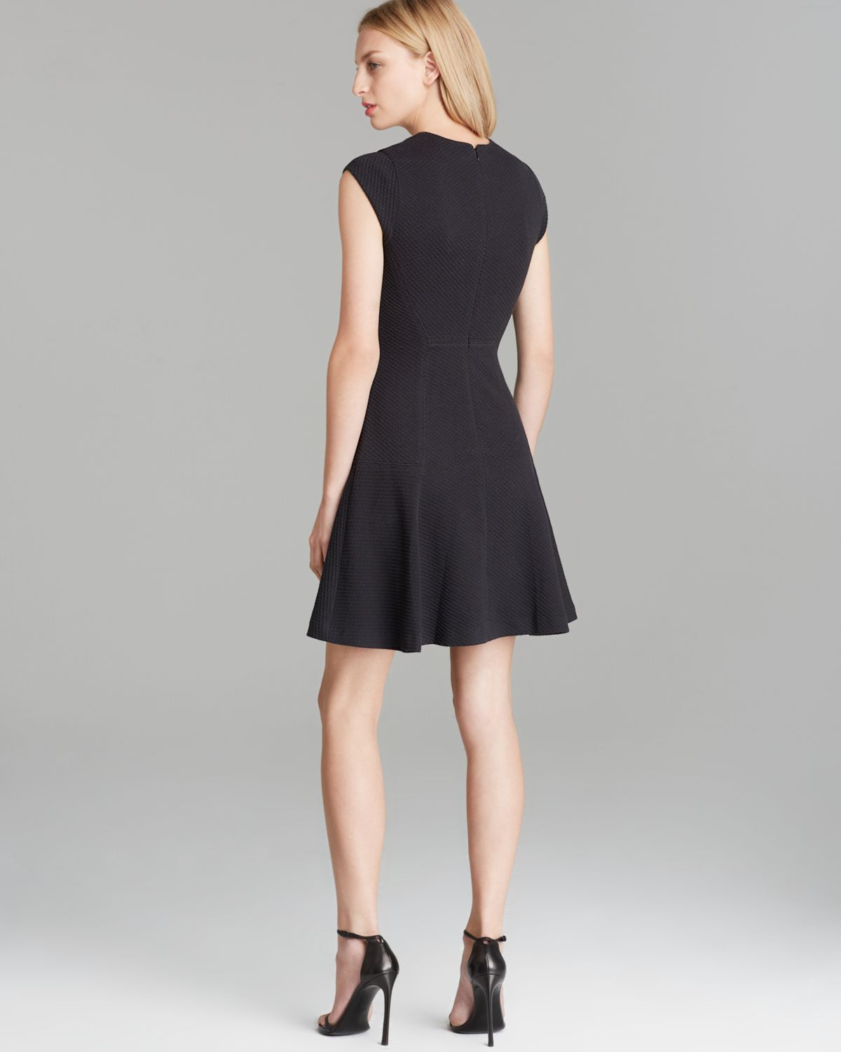 Lyst - Rebecca Taylor Dress Cap Sleeve Novelty Texture in Black