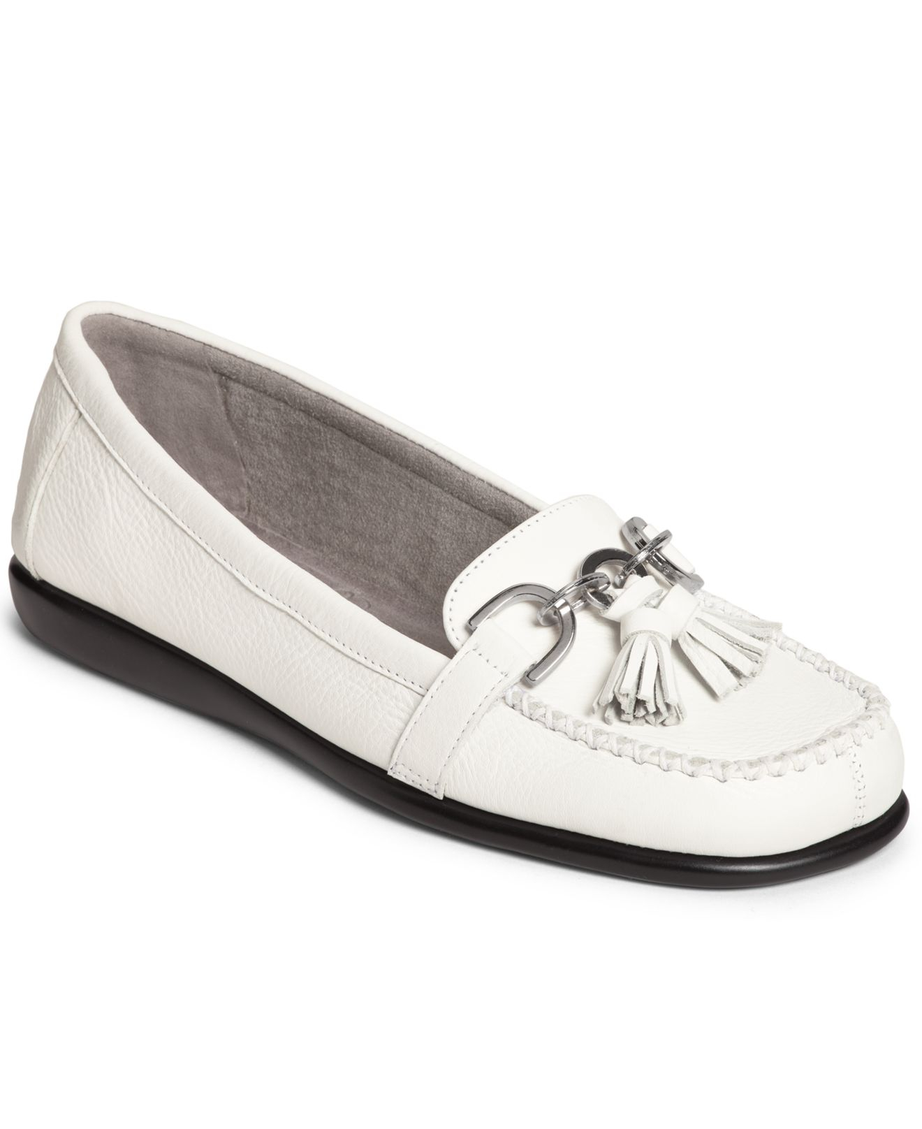 Aerosoles Super Soft Flats in White (White Leather) | Lyst