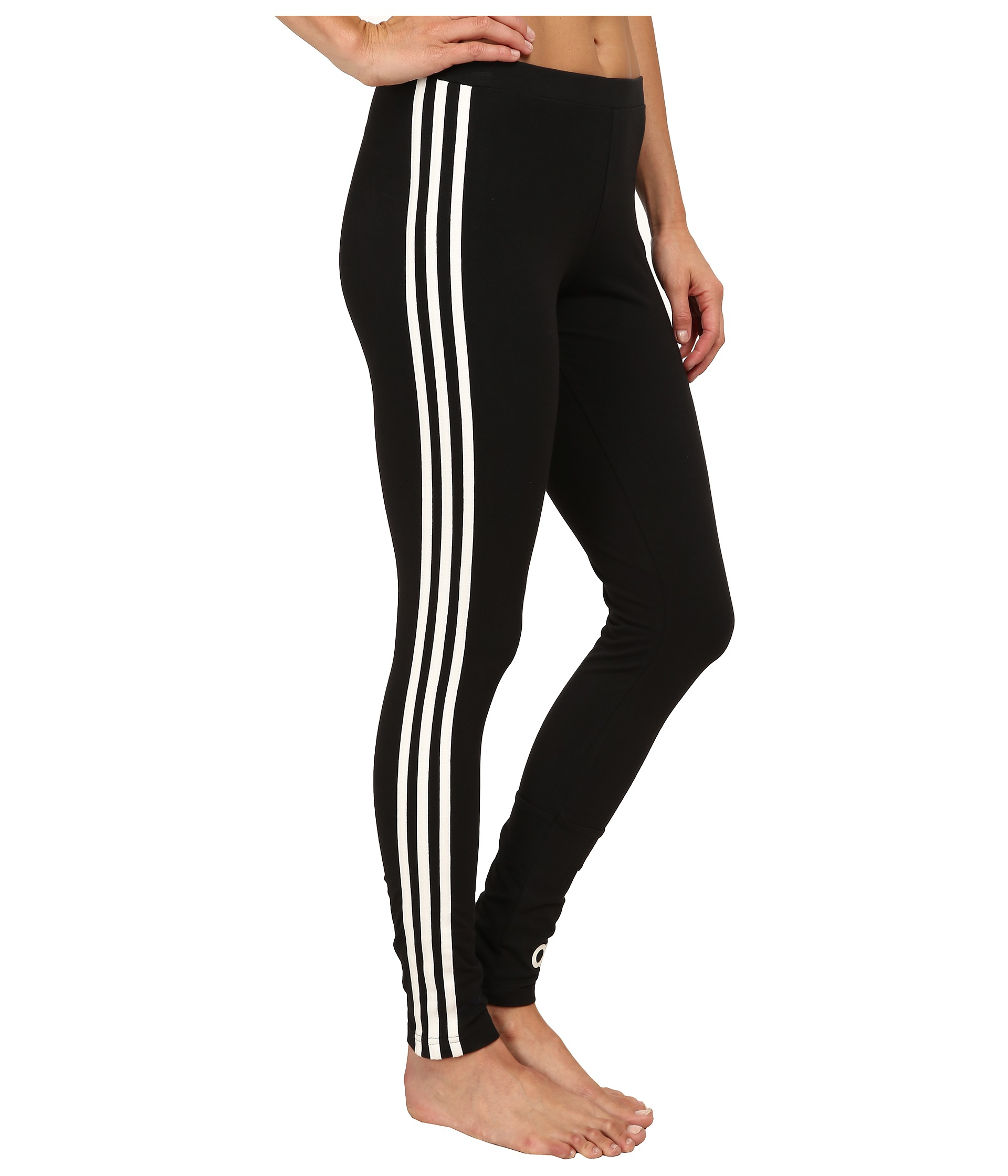 Adidas originals 3-stripes Leggings in Black | Lyst