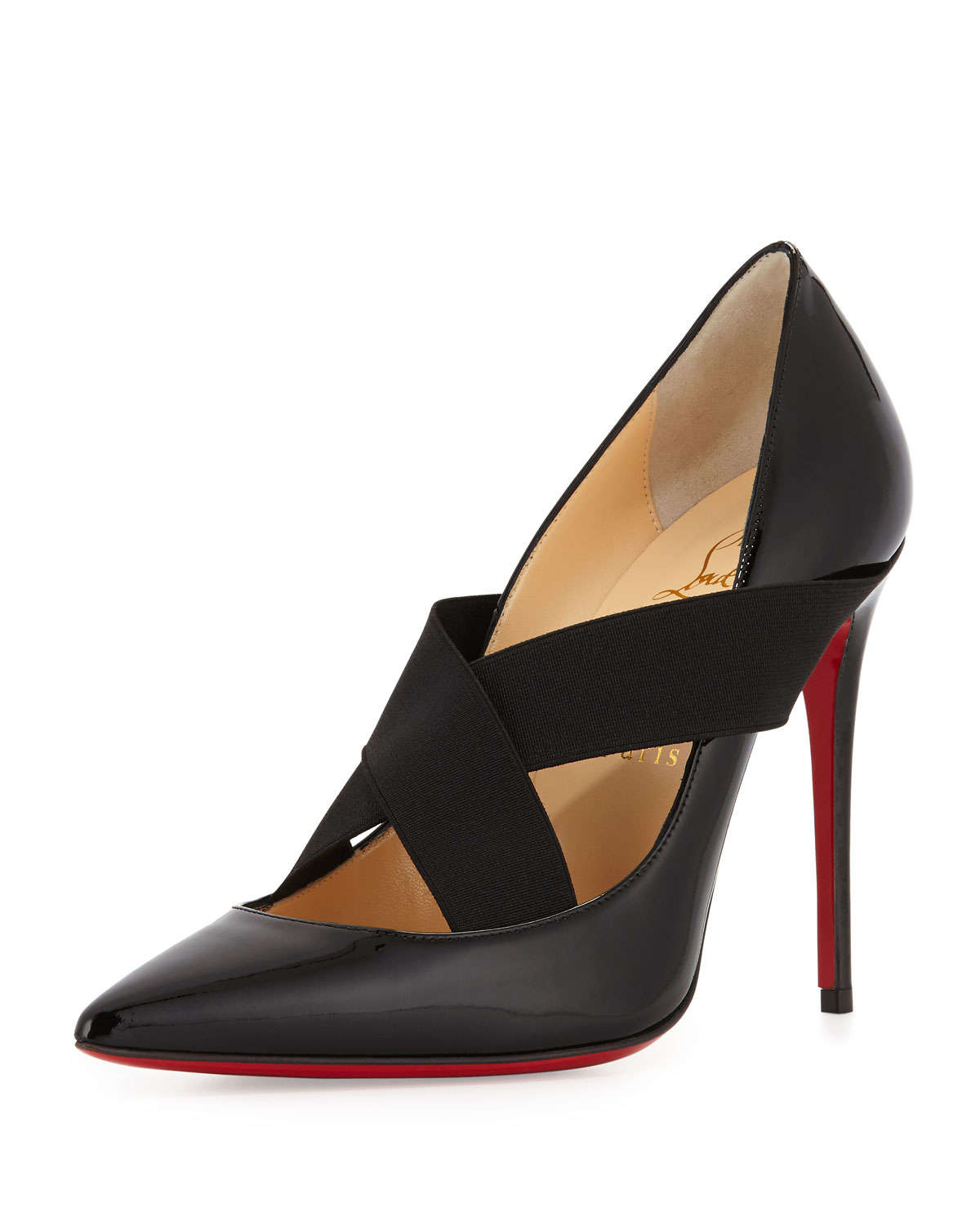 christian louboutin cross strap pump