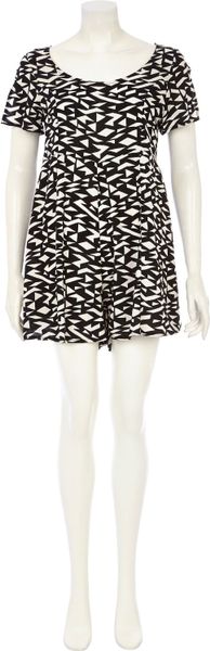 River Island Black and White Geometric Print Playsuit in Black | Lyst