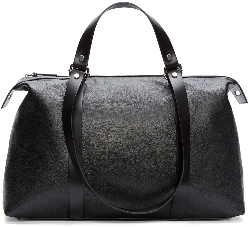 Lyst - Costume National Black Leather Duffle Bag in Black for Men