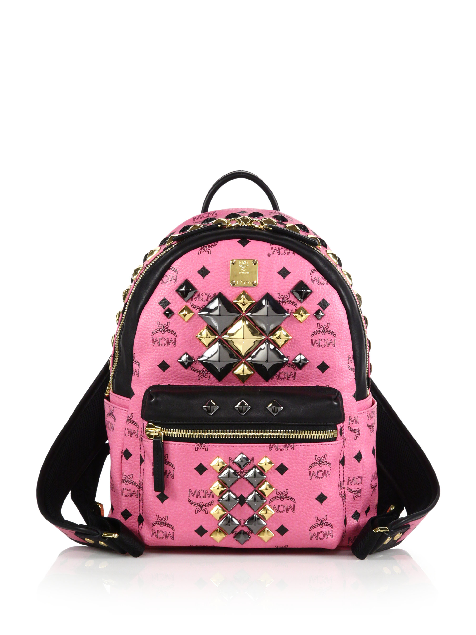 Lyst - Mcm Stark Brock Small Coated Canvas Backpack in Pink