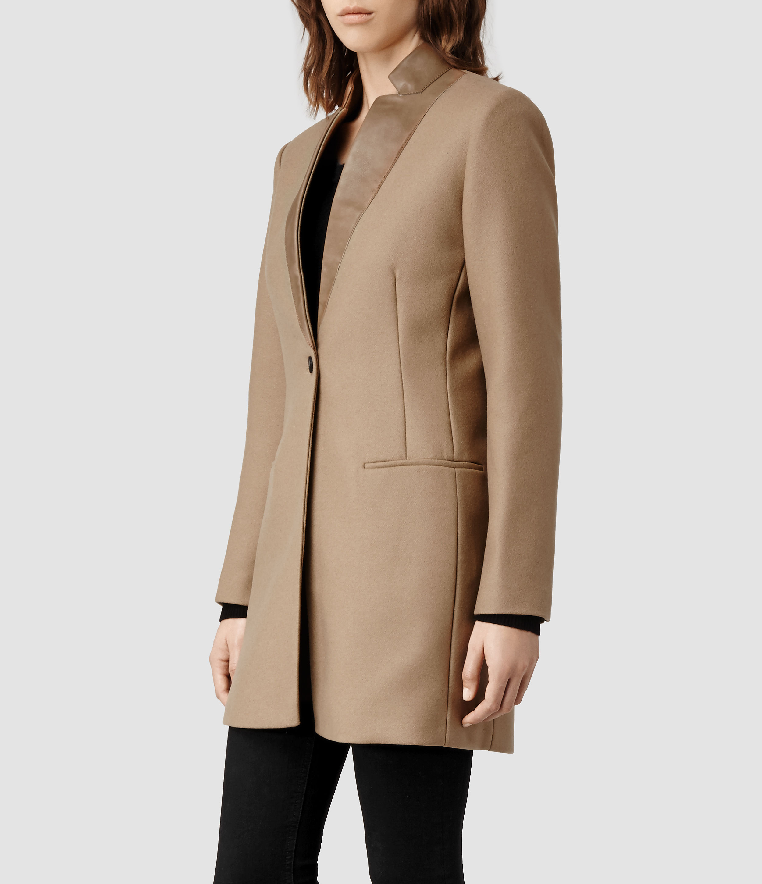 all saints wool coat women's