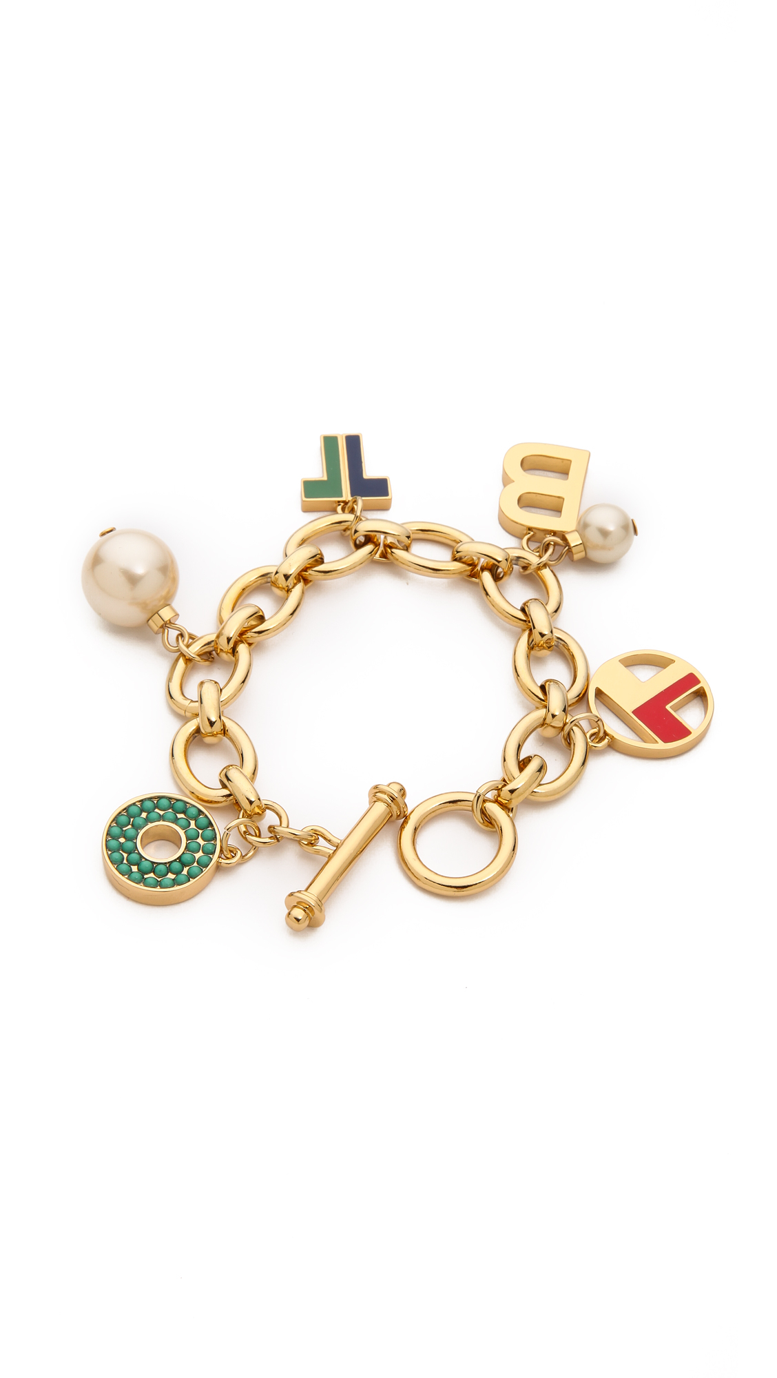 Tory burch Theresa Charm Bracelet in Metallic Lyst