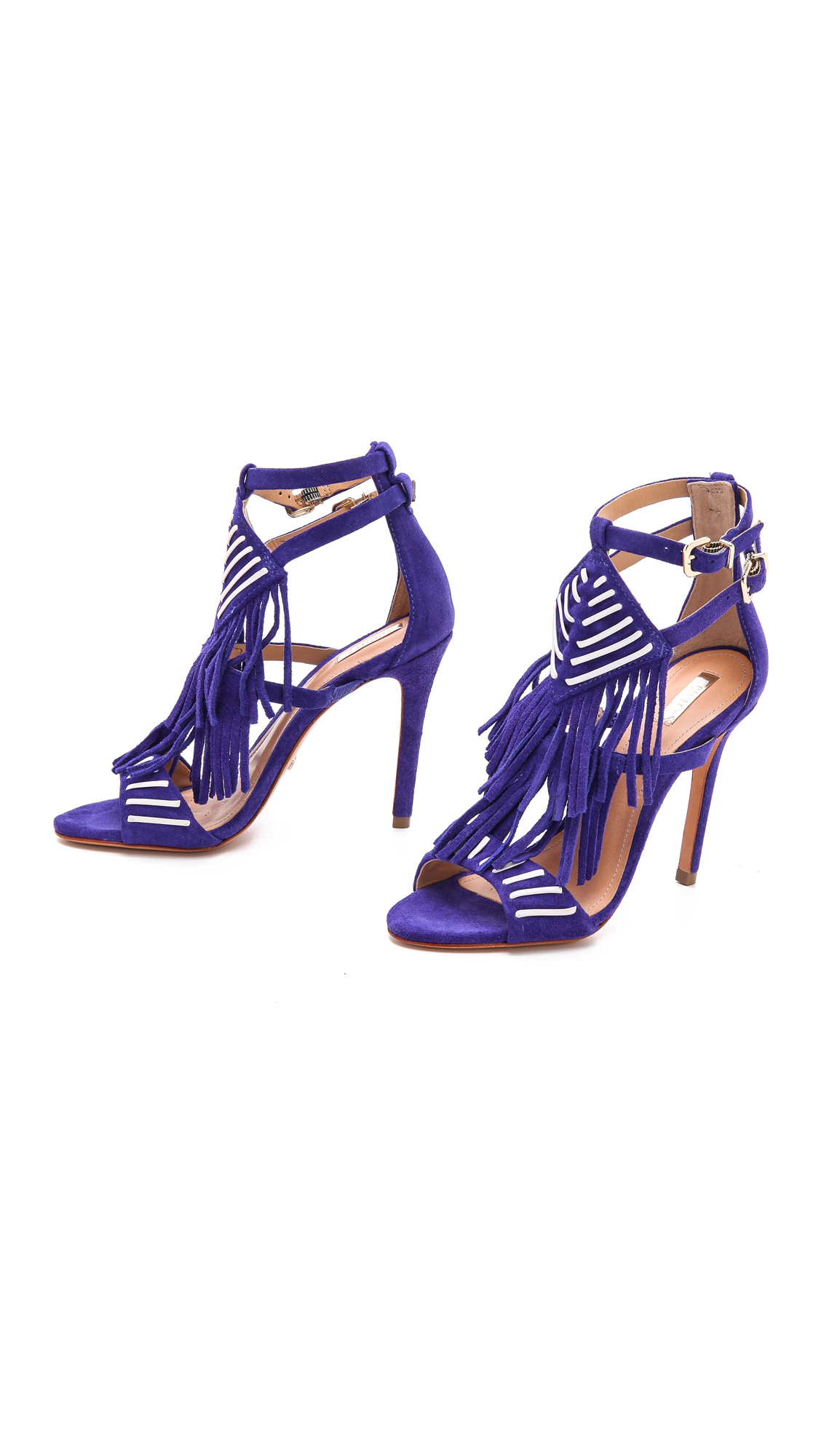 Lyst - Schutz Fiza Fringe Sandals in Purple