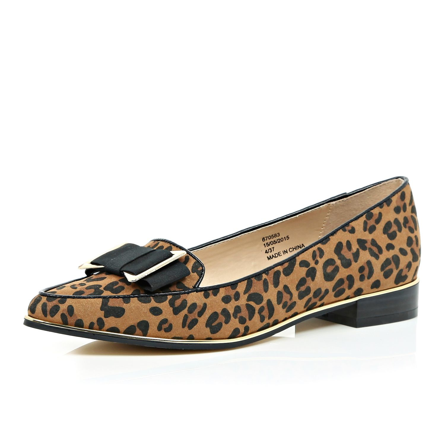 leopard print flats with bow