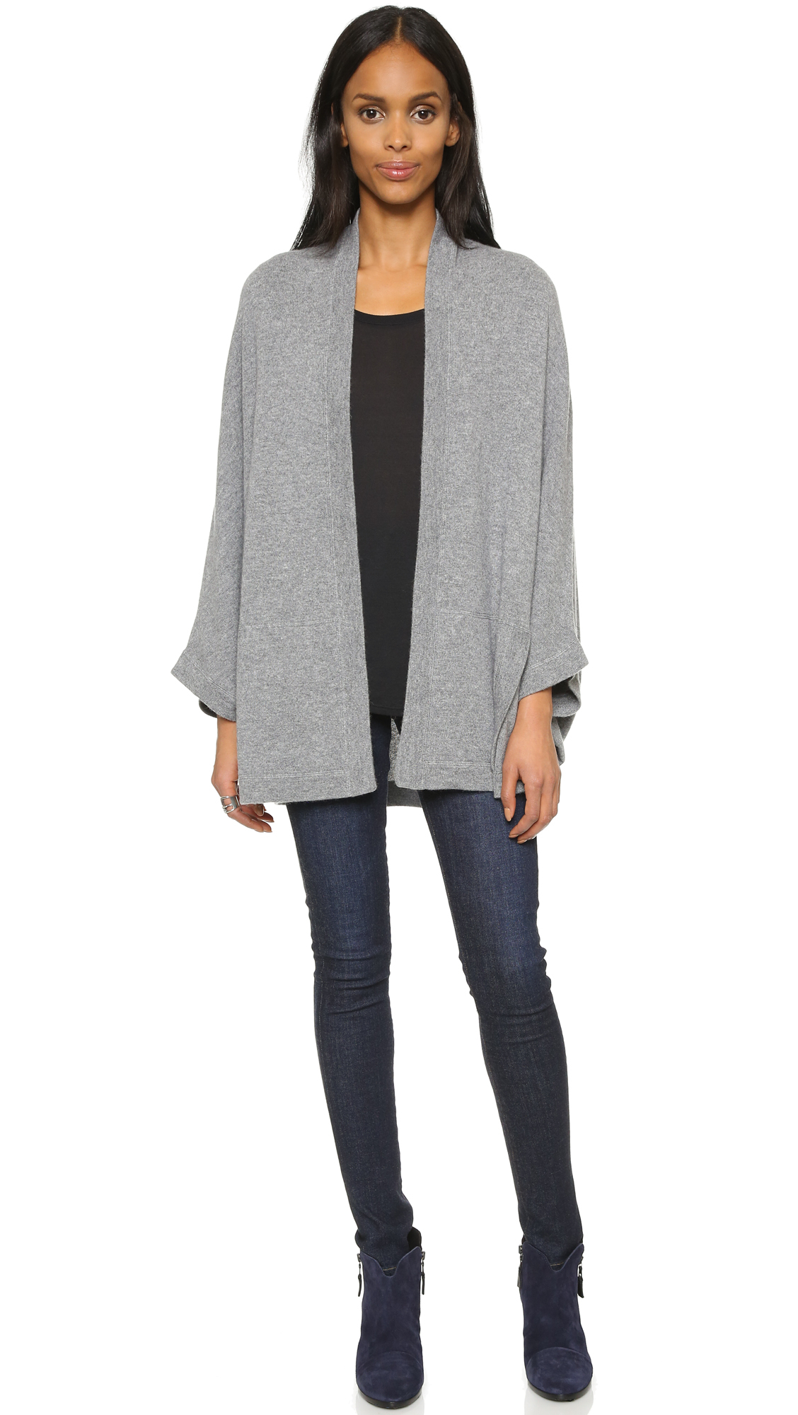 Lyst - Vince Cashmere Cape - Heather Stone in Gray