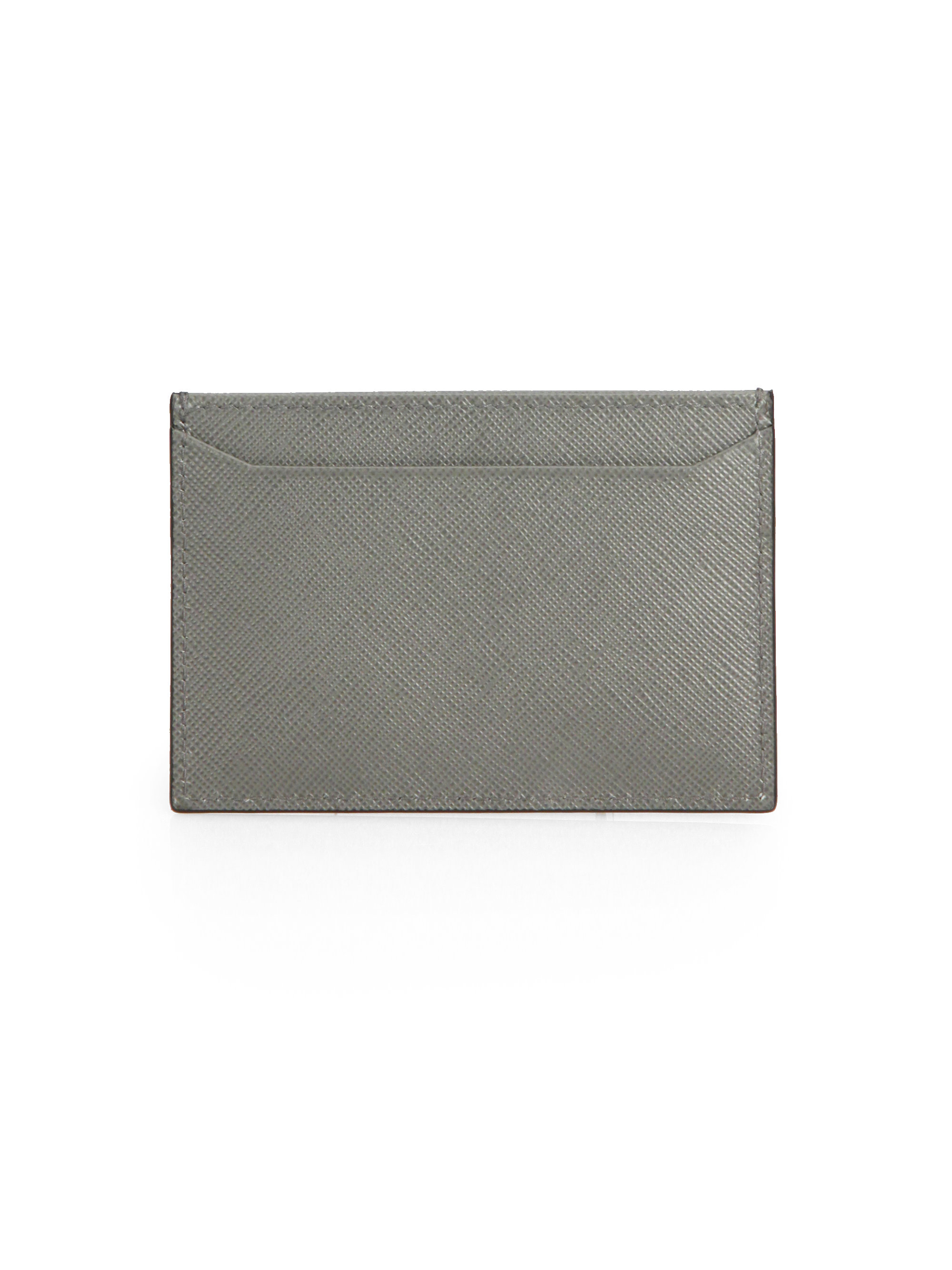 cheap fake prada handbags - Prada Saffiano Leather Credit Card Case in Gray for Men (No Color ...
