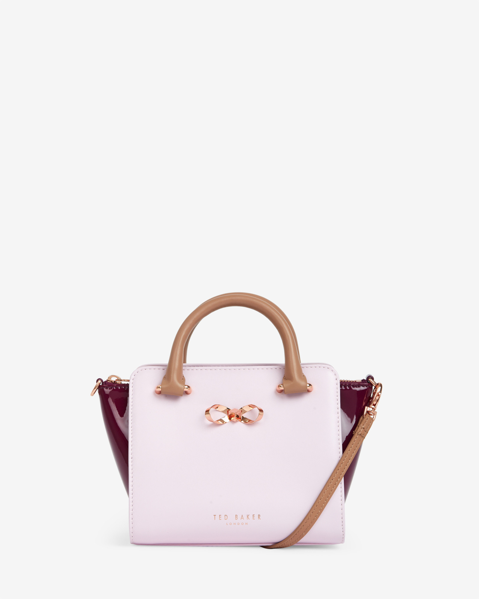 Ted baker Colour Block Leather Tote Bag in Pink (Pale Pink) | Lyst