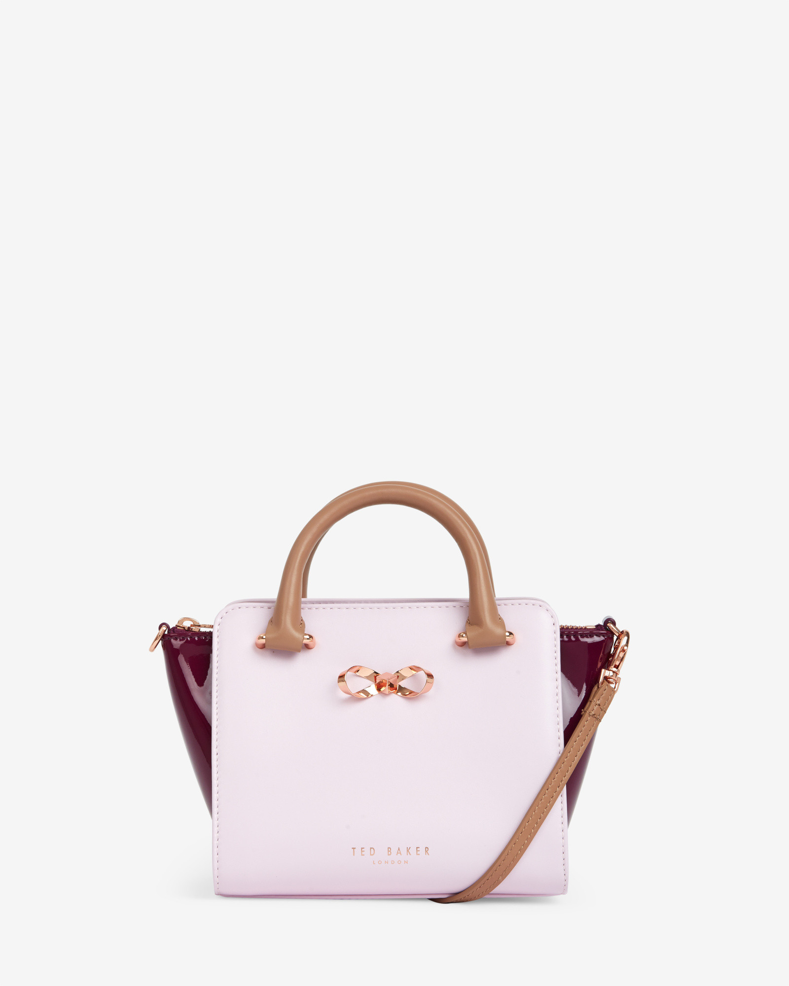Ted baker Colour Block Leather Tote Bag in Pink (Pale Pink) Lyst