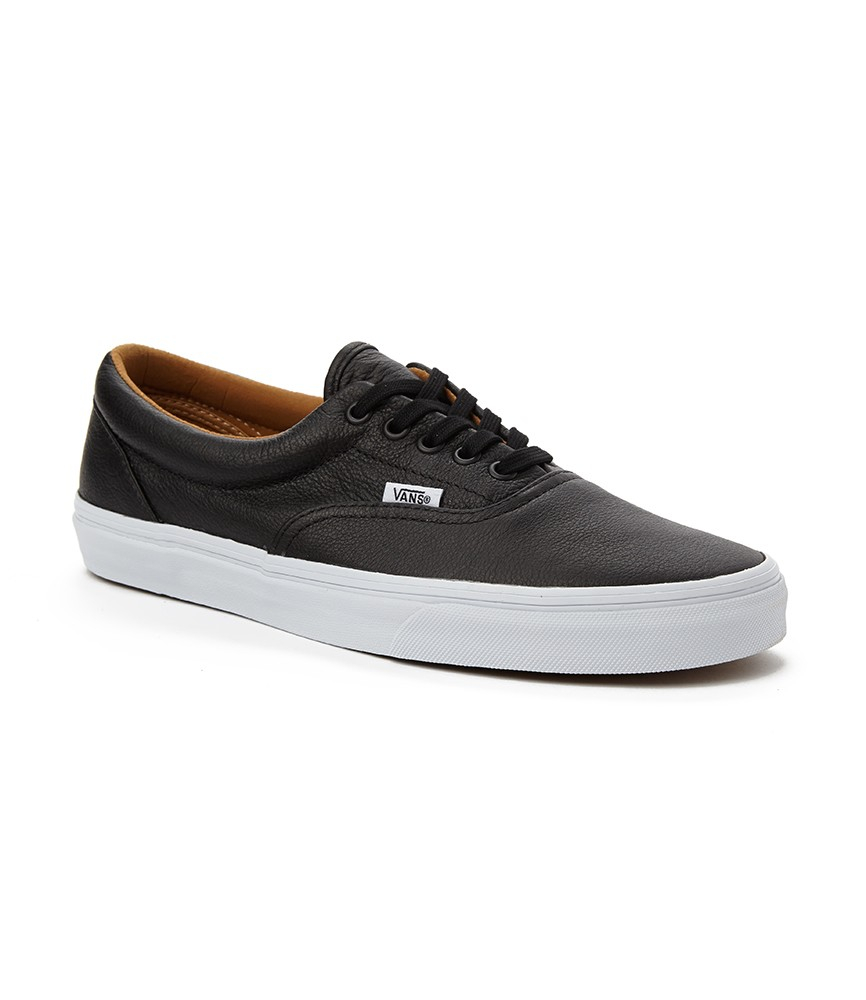 Vans Era Plimsolls In Premium Leather In Black For Men Lyst