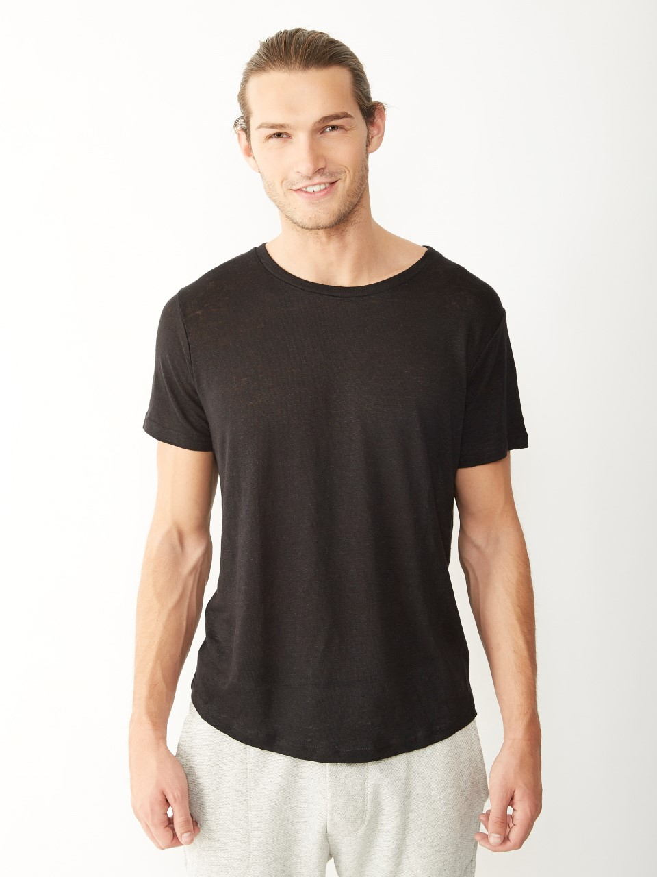 Lyst - Alternative Apparel Wide Neck Linen Tshirt in Black for Men