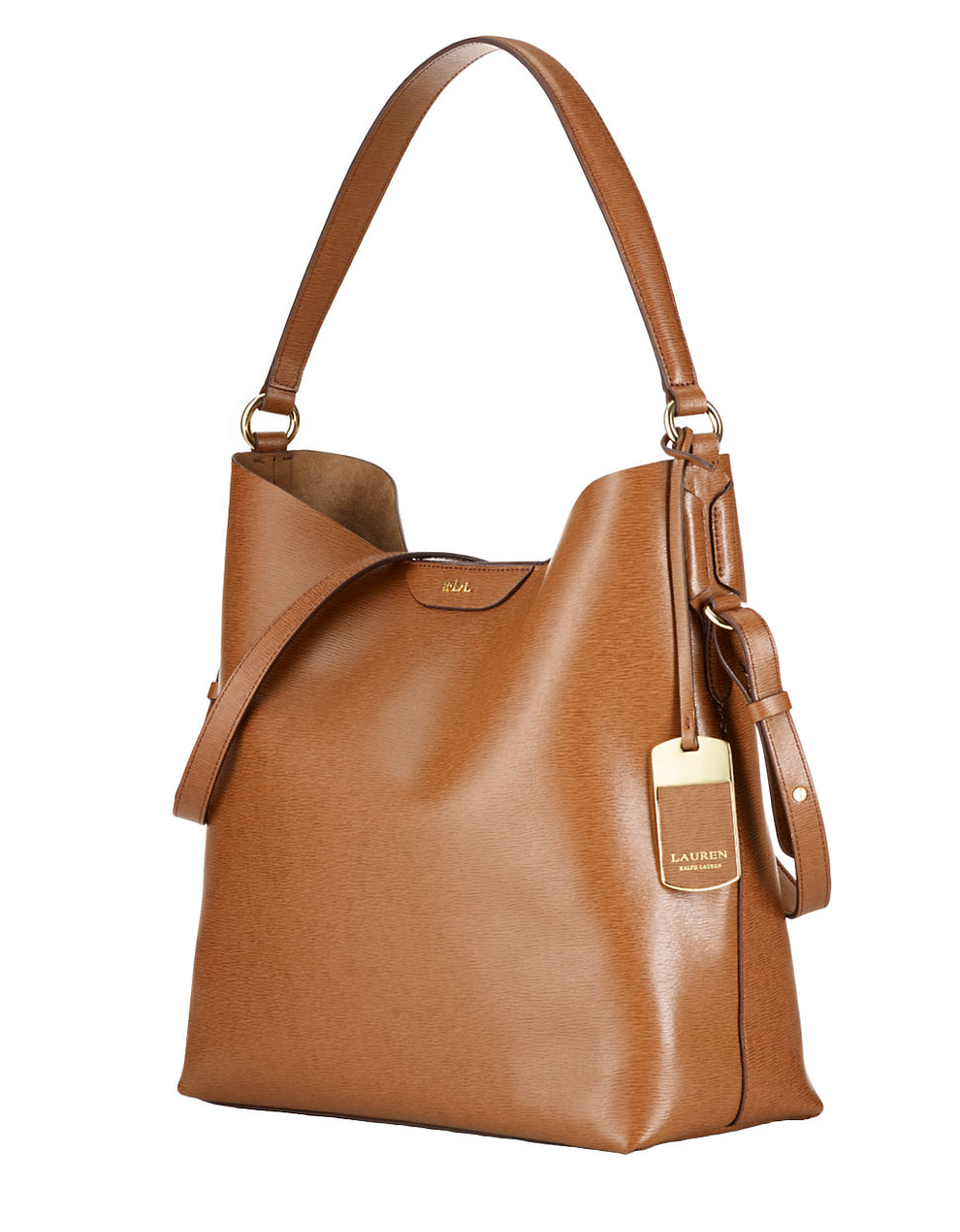 Lyst - Lauren By Ralph Lauren Tate Leather Hobo Bag in Brown