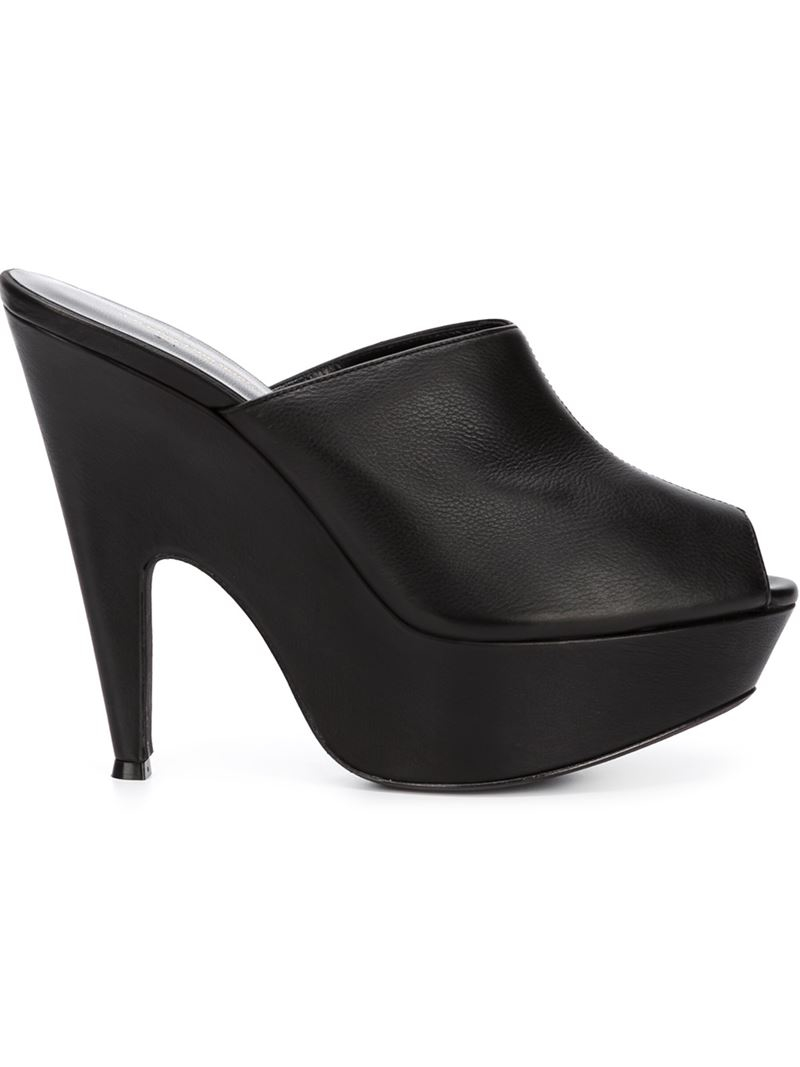 black platform mule