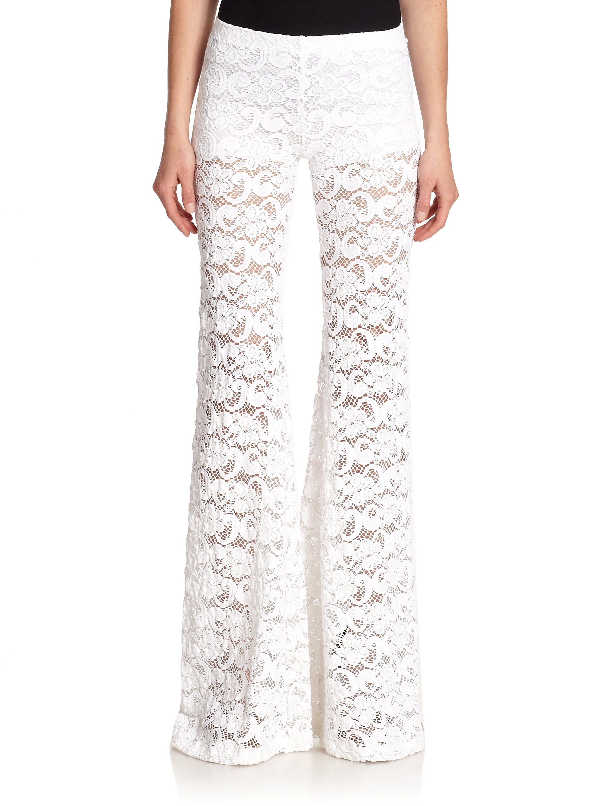 white lace trousers