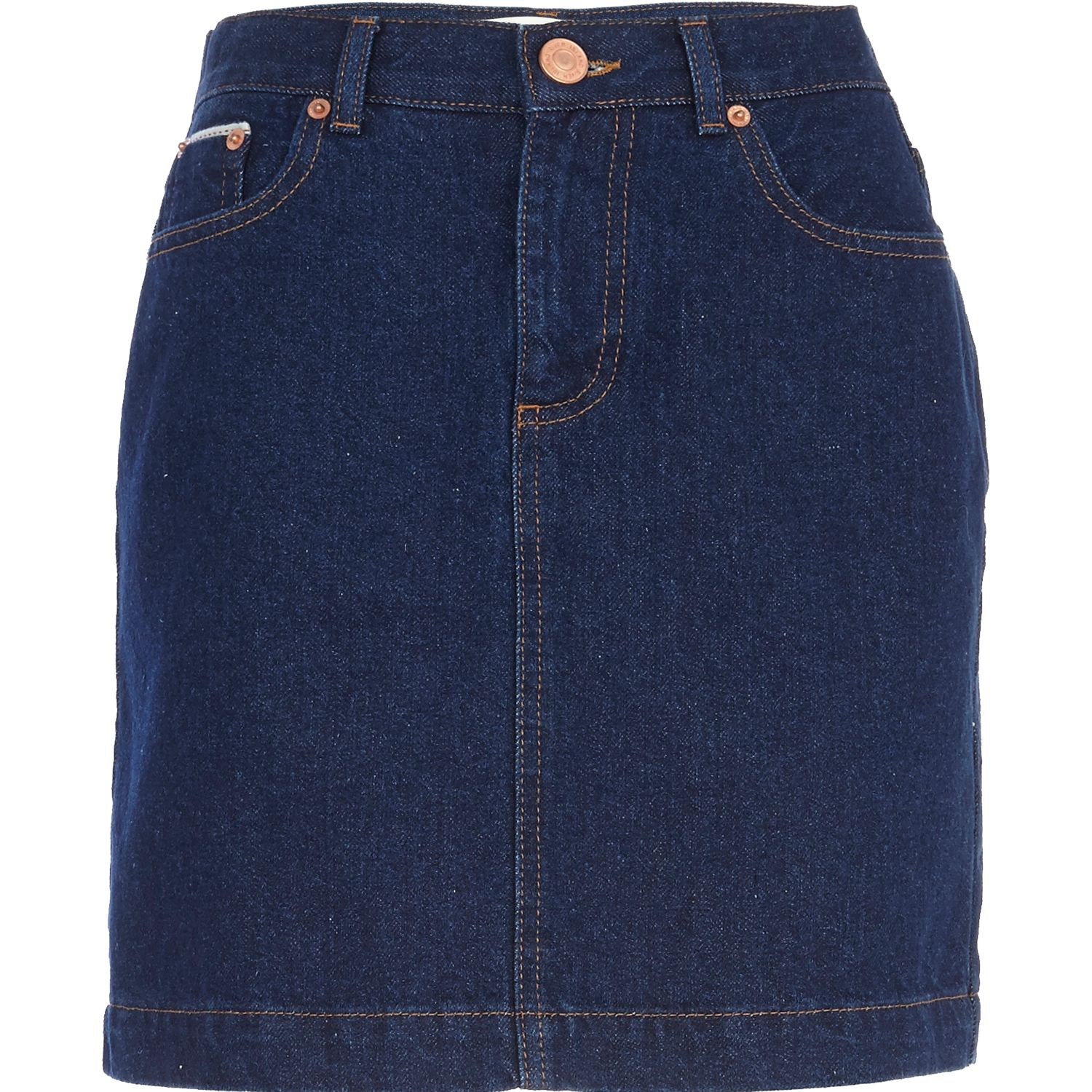 River Island Dark Wash Denim Mini Skirt in Blue (denim) | Lyst