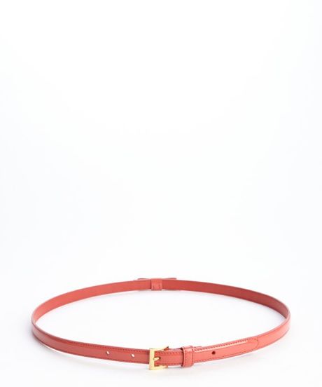 Prada Pink Patent Leather Skinny Bow Belt in Pink | Lyst