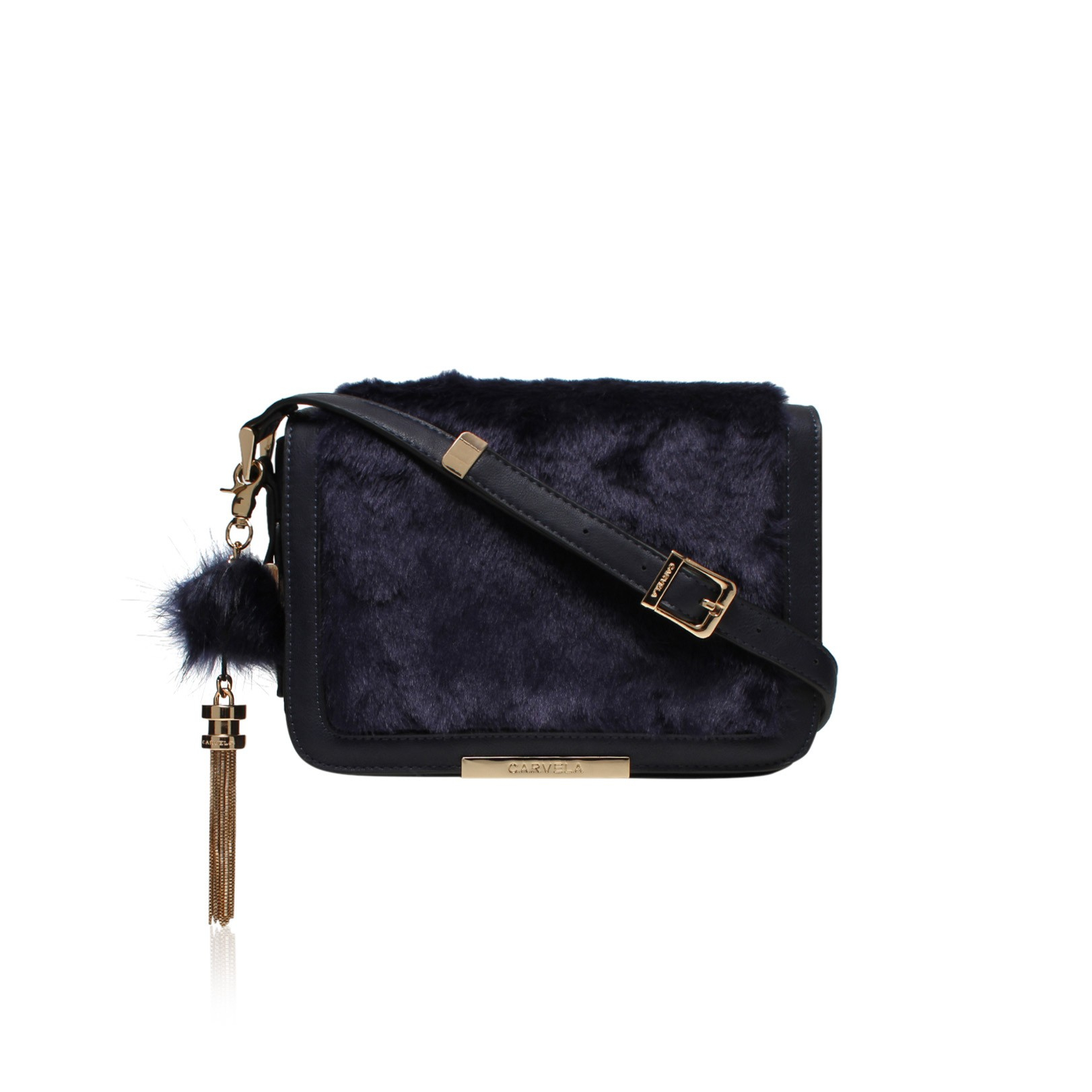 Carvela Kurt Geiger Cale X Body Fur Bag in Navy (Blue) - Lyst