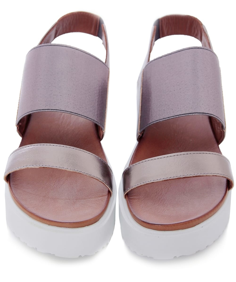 Inuovo Double  Strap  Wedge Sandals  in Brown Lyst