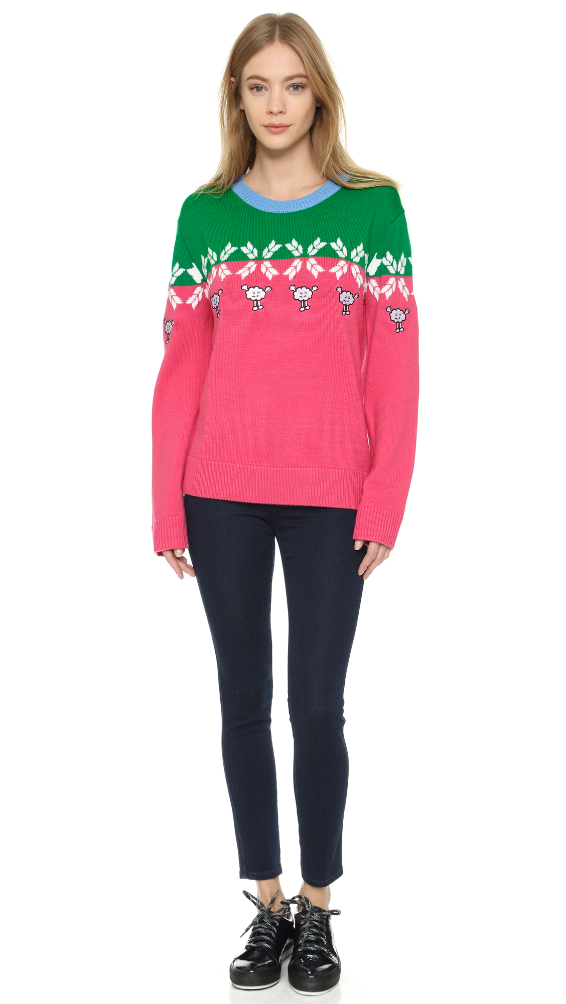 hot pink christmas sweater