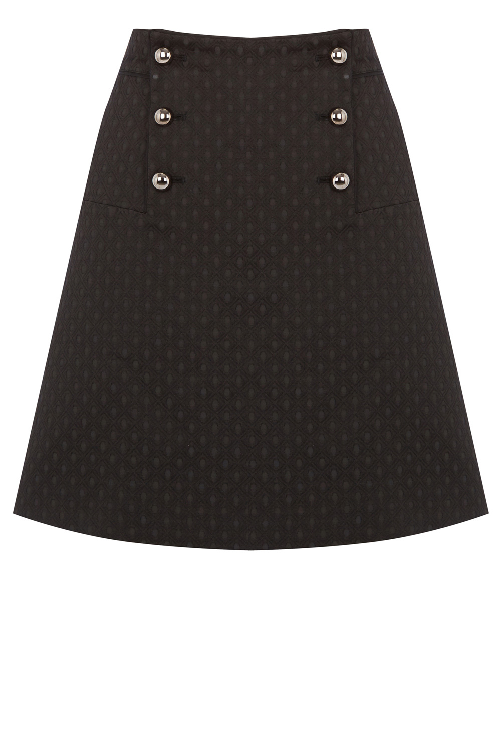 Oasis 60s Button A-line Skirt in Black | Lyst